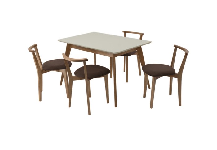 Обеденная группа Сканди 120 со стульями коричневого цвета