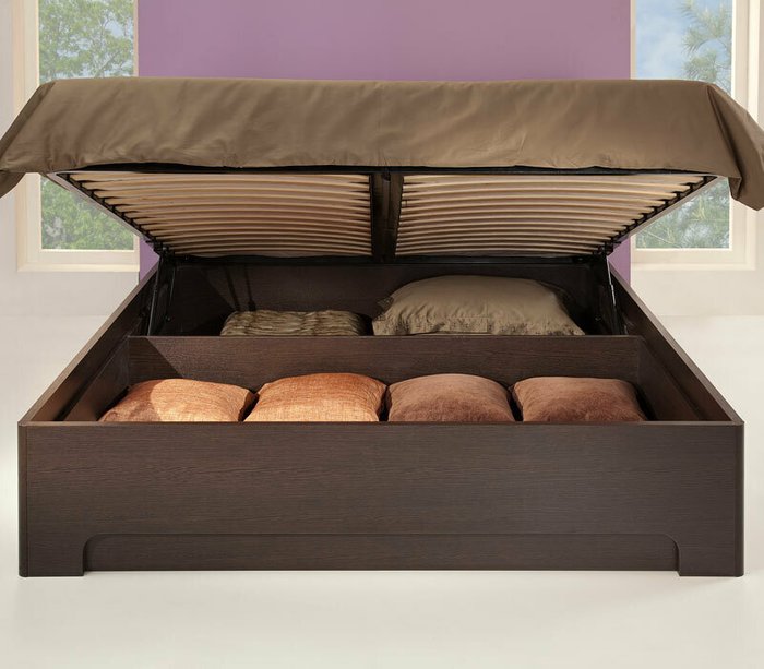 Кровать Парма-1 140х200 цвета венге с подъемным механизмом - лучшие Кровати для спальни в INMYROOM