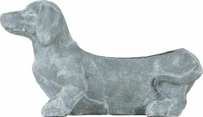 Кашпо Собака серого цвета - купить Кашпо и горшки по цене 6730.0