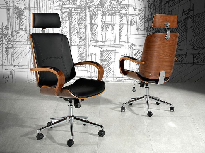 Офисное кресло черно-коричневого цвета - купить Офисные кресла по цене 59990.0