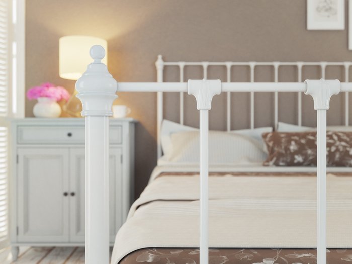 Кровать Париж 160х200 бело-глянцевого цвета - лучшие Кровати для спальни в INMYROOM