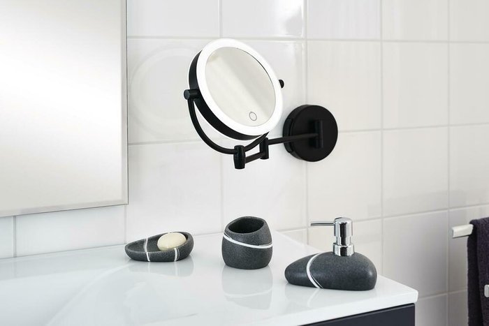 Зеркало косметическое подвесное Shuri RIDDER чёрный - купить Настенные зеркала по цене 20775.0