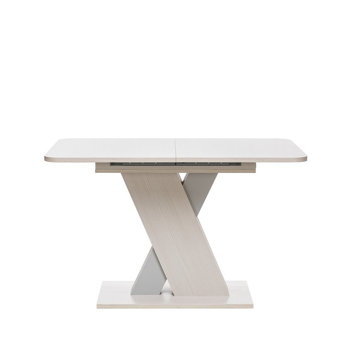 Раздвижной обеденный стол Гросс белого цвета  - купить Обеденные столы по цене 15260.0