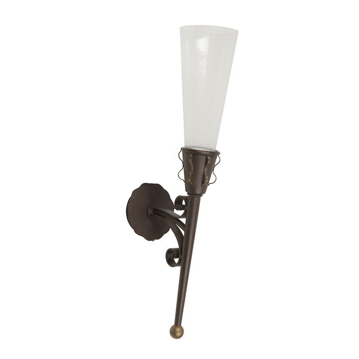 Настенный светильник MM Lampadari с плафоном из стекла матового белого цвета