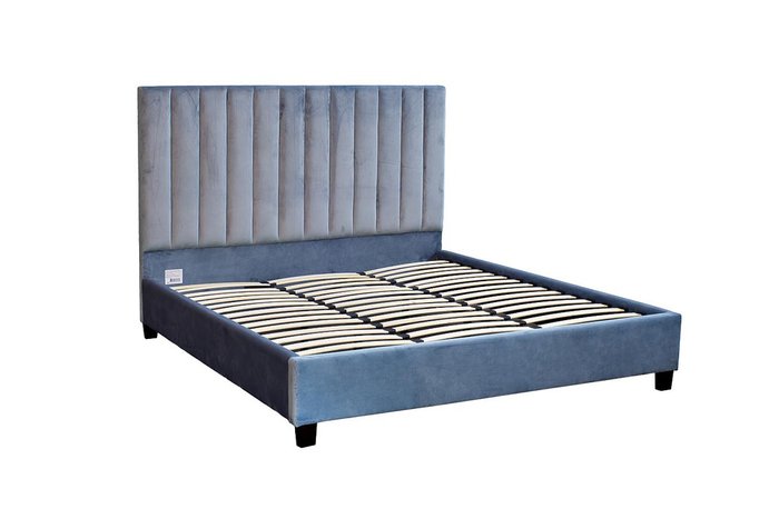Кровать двуспальная серая с изголовьем 180х200 - купить Кровати для спальни по цене 73600.0