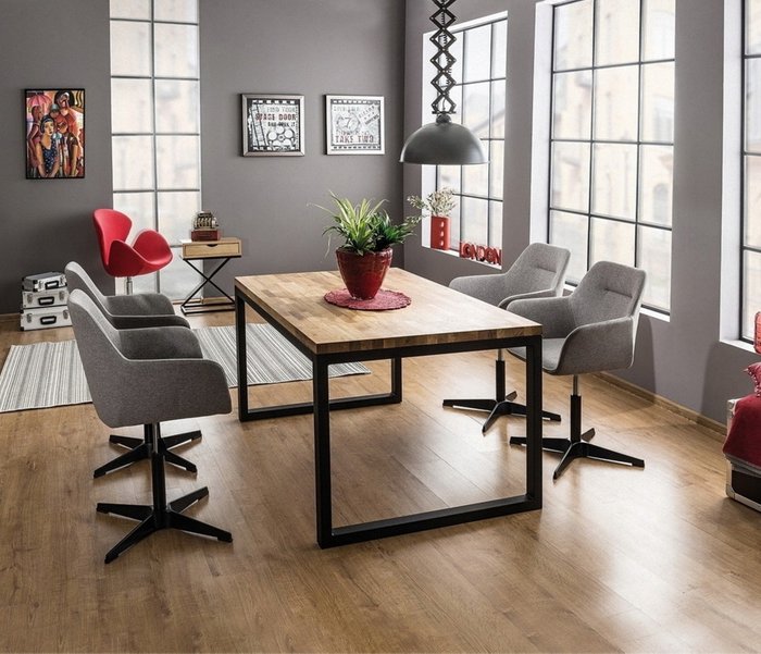 Обеденный стол Брайтон черно-коричневого цвета - лучшие Обеденные столы в INMYROOM