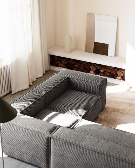 Угловой диван Blok 290х230 серого цвета - купить Угловые диваны по цене 517990.0