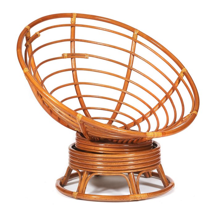 Кресло-качалка Papasan Cognac коричневого цвета Кресло-качалка Papasan Cognac коричневого цвета