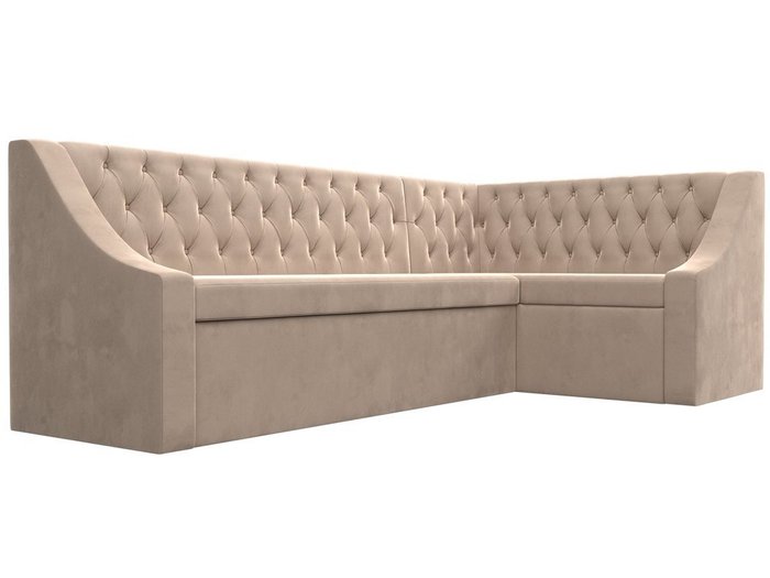 Кухонный угловой диван-кровать Мерлин бежевого цвета правый угол - лучшие Угловые диваны в INMYROOM