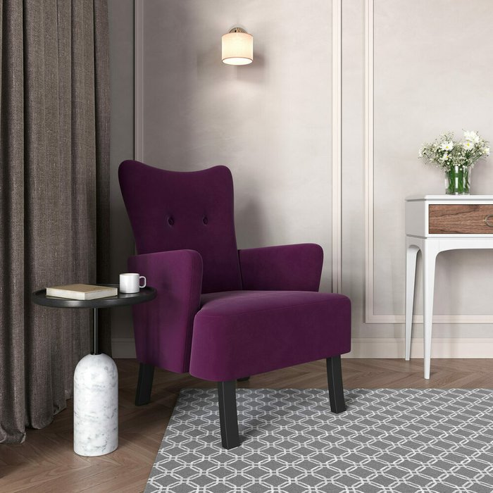 Кресло Остин фиолетовго цвета - купить Интерьерные кресла по цене 13990.0