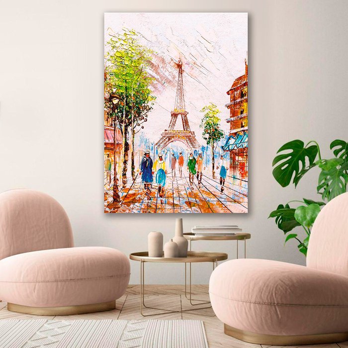 Картина на холсте Парижские улочки 50х70 см - купить Картины по цене 5990.0