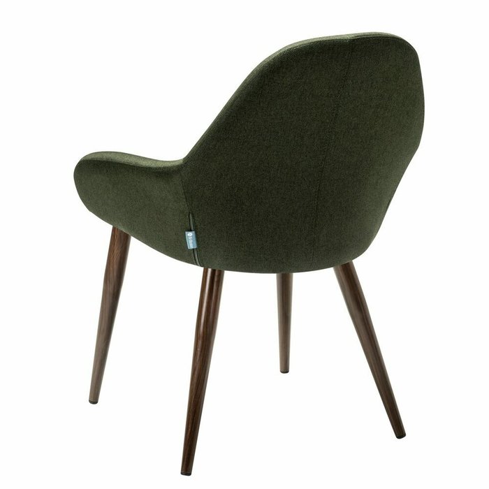 Стул-кресло Kent зеленого цвета на коричневых ножках - лучшие Обеденные стулья в INMYROOM