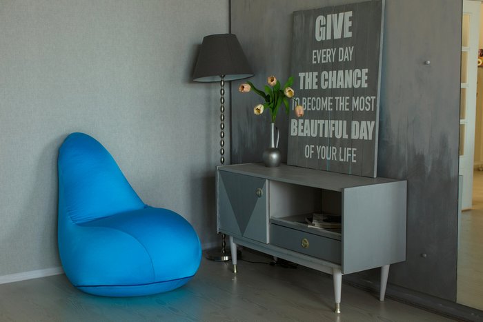Кресло Flexy голубого цвета - купить Бескаркасная мебель по цене 3990.0