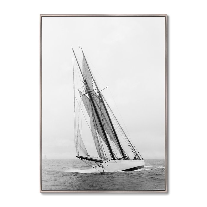 Картина Schooner Emerald 1 1903 г. в раме серого цвета  - купить Картины по цене 27999