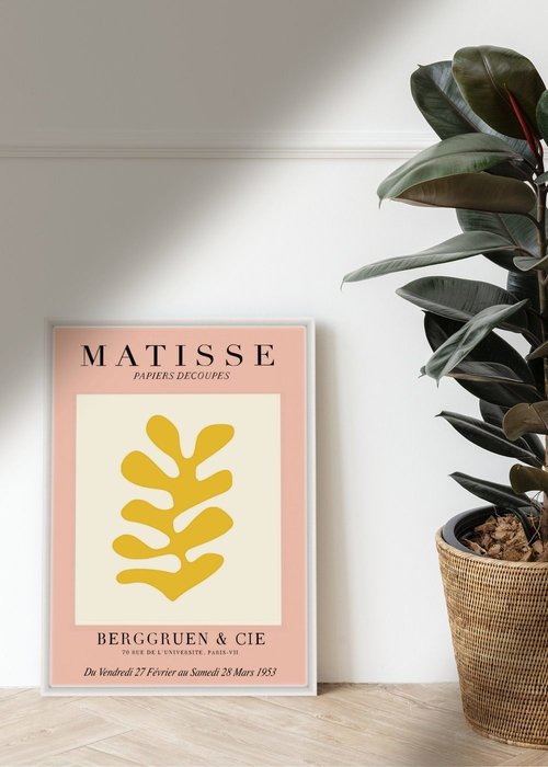 Постер Matisse Papiers Decoupes Rose 50х70 в раме белого цвета  - купить Принты по цене 7500.0