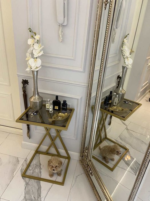 Журнальный столик "Alex" золото с прозрачным стеклом (700х300х400) - лучшие Журнальные столики в INMYROOM