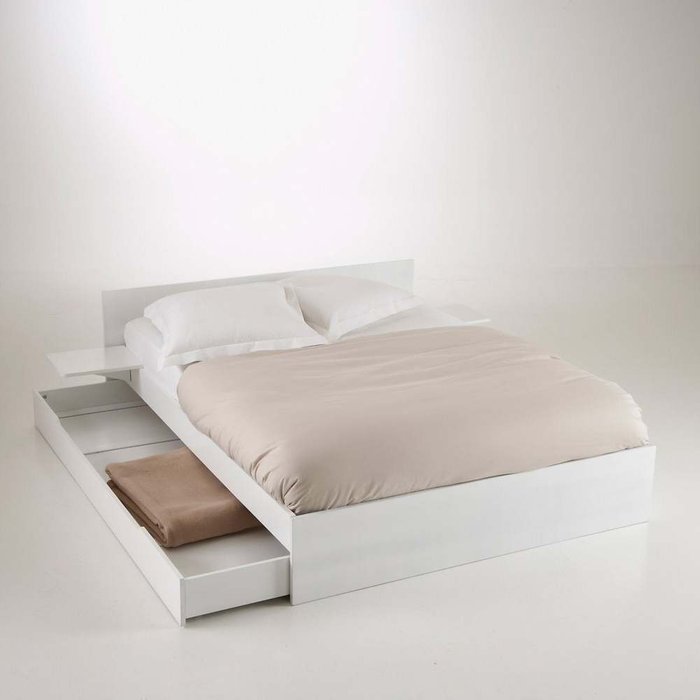 Кровати белого цвета с ящиками