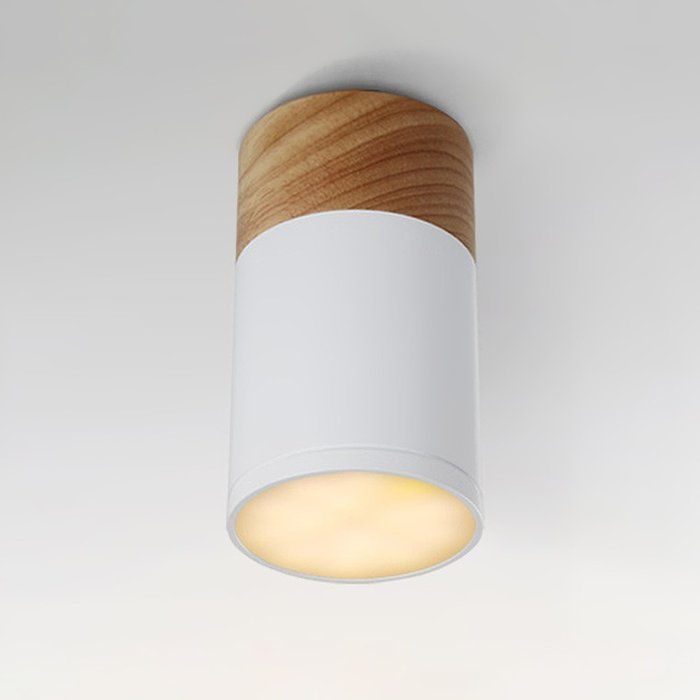 Потолочный светильник Wood бело-коричневого цвета