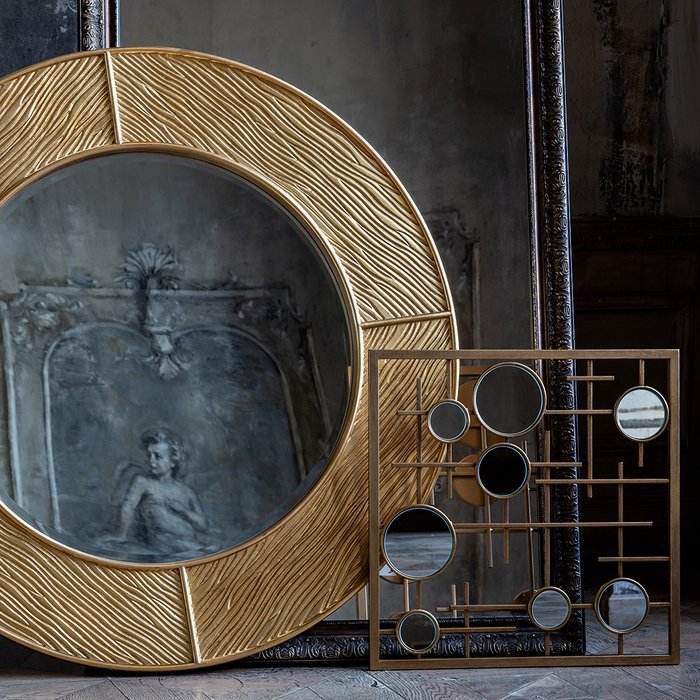 Настенный арт-декор Мартин золотого цвета - лучшие Настенные зеркала в INMYROOM
