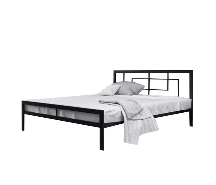 Кровать Кантерано low 140х200 черного цвета - купить Кровати для спальни по цене 24990.0