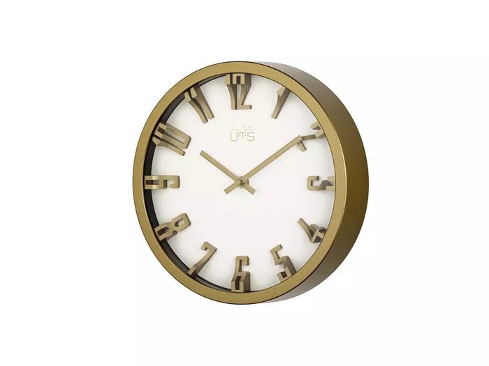 Часы настенные UTM бело-золотого цвета - купить Часы по цене 3790.0