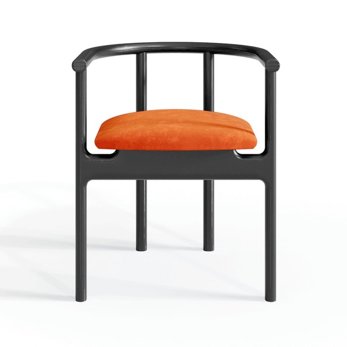 Полукресло Inge black/velvet persimmon с мягким сидением - лучшие Обеденные стулья в INMYROOM