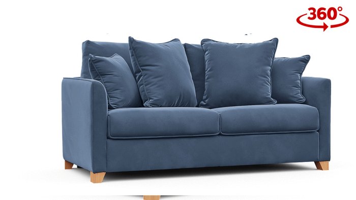 Диван Лион 177 синего цвета - лучшие Прямые диваны в INMYROOM