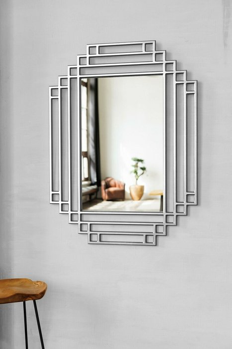 Настенное зеркало Riserva серебристого цвета - лучшие Настенные зеркала в INMYROOM
