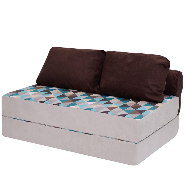 Бескаркасный диван-кровать Puzzle Bag XL бежево-изумрудного цвета - купить Бескаркасная мебель по цене 25290.0