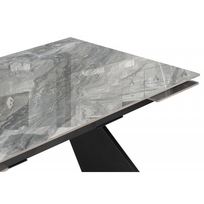 Раздвижной обеденный стол Ливи серого цвета - лучшие Обеденные столы в INMYROOM