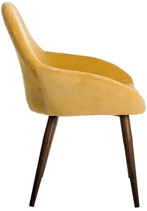 Стул Kent желтого цвета с коричневыми ножками - лучшие Обеденные стулья в INMYROOM