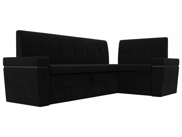Угловой диван-кровать Деметра черного цвета правый угол - лучшие Угловые диваны в INMYROOM
