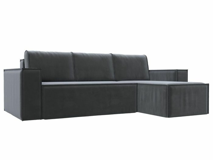 Угловой диван-кровать Куба серого цвета правый угол