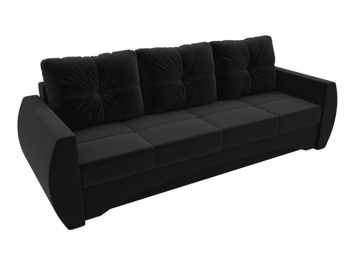 Прямой диван-кровать Сатурн черного цвета - купить Прямые диваны по цене 40990.0