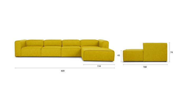 Модульный диван Метрополис XXL Yellow - купить Угловые диваны по цене 256621.0