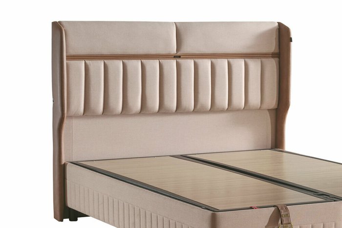 Кровать с подъёмным механизмом BioSalt 180х200 бежевого цвета - лучшие Кровати для спальни в INMYROOM