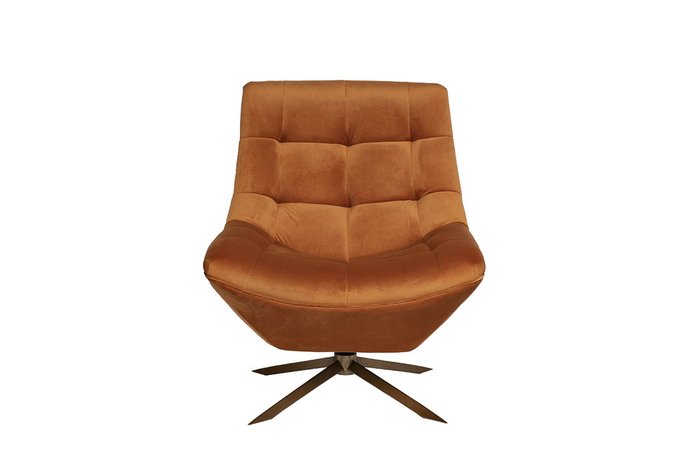 Кресло вращающееся в обивке из велюра терракотового цвета - купить Интерьерные кресла по цене 87600.0