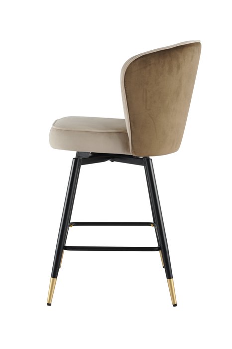 Стул полубарный Грейс бежево-коричневого цвета с поворотным механизмом - купить Барные стулья по цене 30030.0