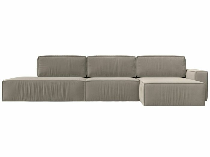 Угловой диван-кровать Прага модерн лонг бежевого цвета правый угол - купить Угловые диваны по цене 102999.0