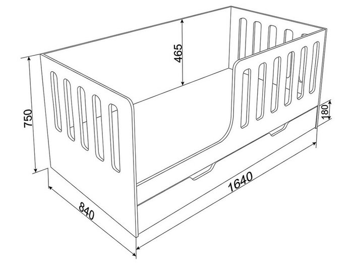 Кроватка Астра 12 80x160 белого цвета с выдвижным ящиком  - лучшие Одноярусные кроватки в INMYROOM