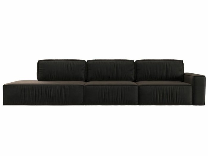 Диван-кровать Прага Модерн Лонг темно-коричневого цвета подлокотник справа - купить Прямые диваны по цене 99999.0