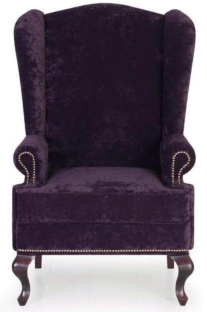 Кресло английское Биг Бен с ушками дизайн 39 фиолетового цвета - купить Интерьерные кресла по цене 48700.0