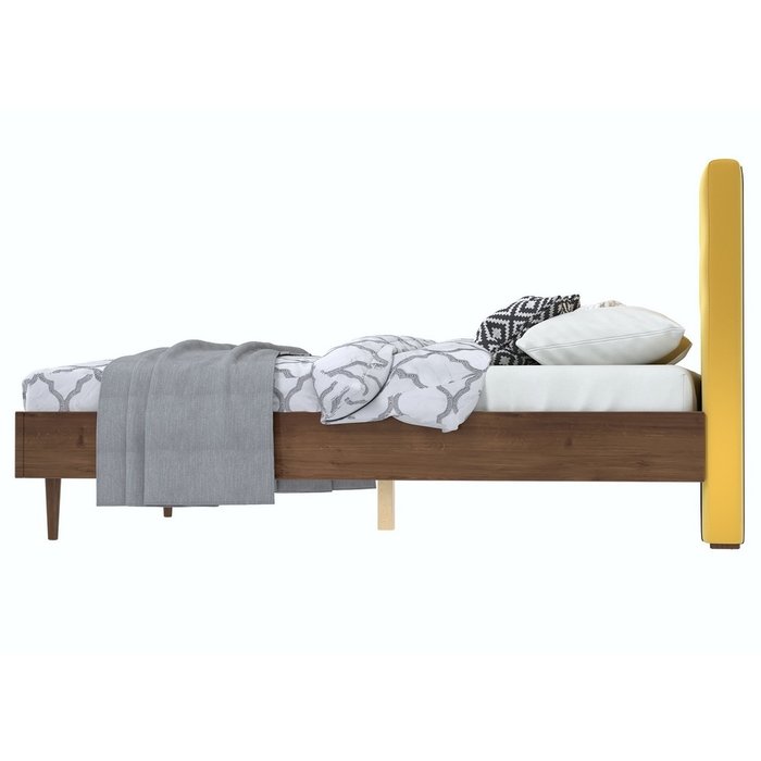 Кровать Альмена 120x200 коричнево-желтого цвета - купить Кровати для спальни по цене 30990.0