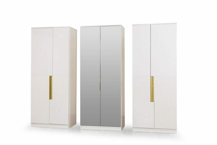 Набор из трех шкафов Мадрид белого цвета - лучшие Шкафы распашные в INMYROOM