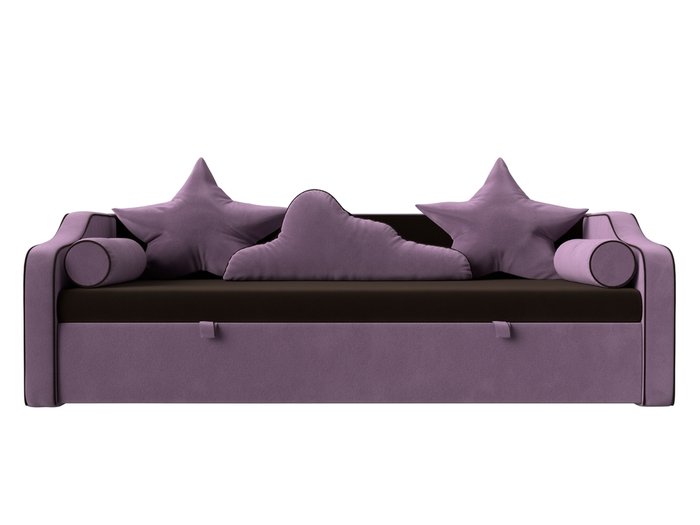 Прямой диван-кровать Рико сиренево-коричневого цвета - купить Прямые диваны по цене 36999.0