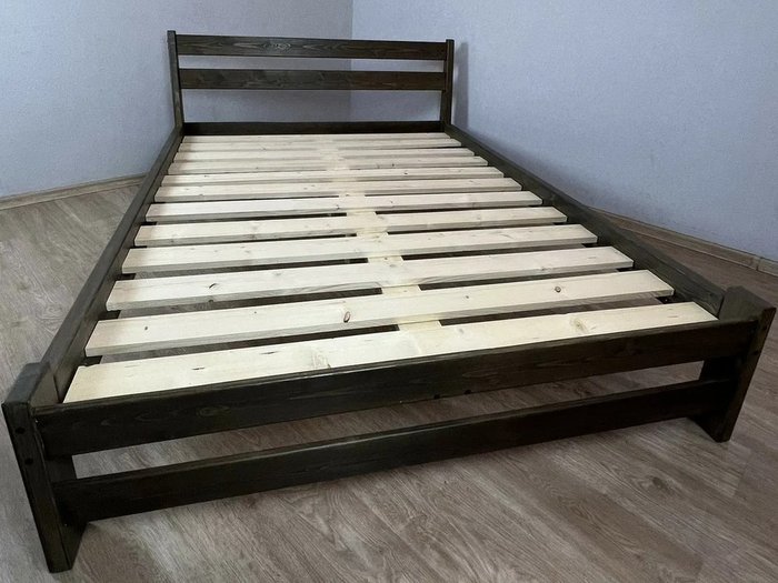 Кровать Мишка сосновая усиленная 160х190 цвета венге - лучшие Кровати для спальни в INMYROOM
