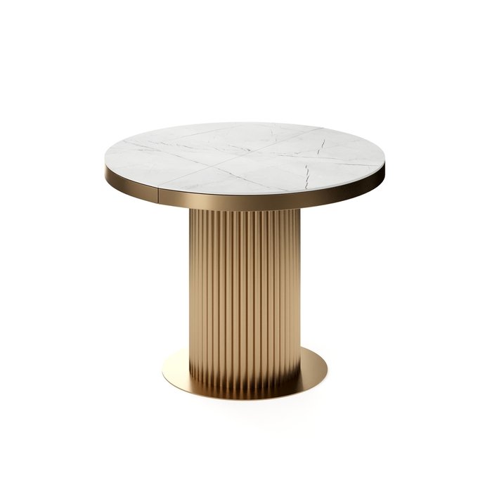 Раздвижной обеденный стол Меб S со столешницей цвета пыльно-белый мрамор