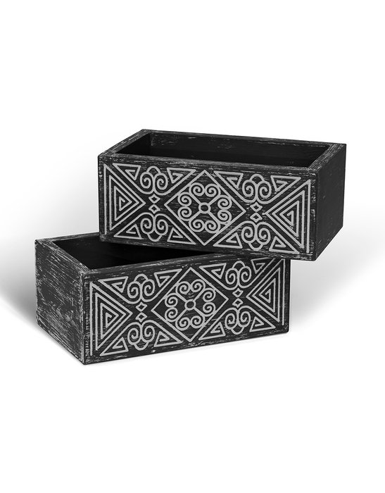 Ящик Papua Black черного цвета - лучшие Декоративные коробки в INMYROOM