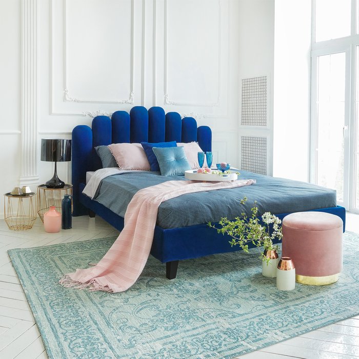 Кровать Queen Sharlotta с изголовьем бордового цвета 160х200 - купить Кровати для спальни по цене 40680.0