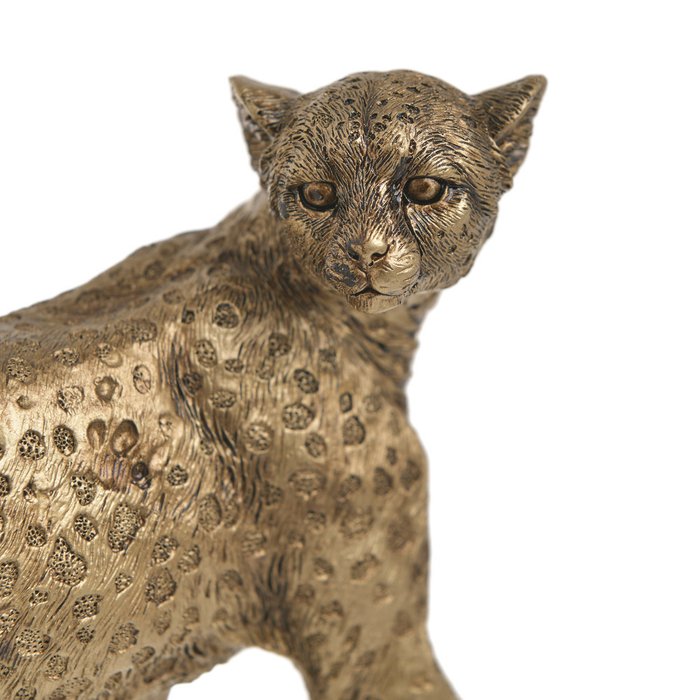 Статуэтка Леопард золотого цвета - лучшие Фигуры и статуэтки в INMYROOM
